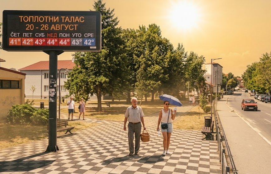 ОБАВЕШТЕЊЕ ГРАЂАНИМА ПОВОДОМ НАЈАВЉЕНОГ ТОПЛОТНОГ ТАЛАСА
